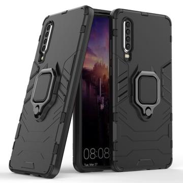 Capa Híbrida com Suporte de Anel para Huawei P30 - Preto