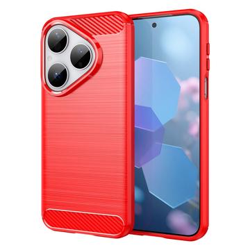 Capa de TPU Escovado para Huawei Pura 80 - Fibra de Carbono