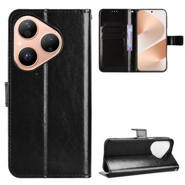 Huawei Pura 80 Capa para carteira com suporte - Preto