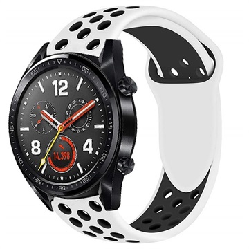Pulseira Desportiva em Silicone para Huawei Watch GT - Branco / Preto