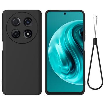 Capa de silicone líquido com correia de mão para Huawei nova 13i - Preto