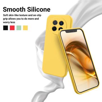 Capa de silicone líquido com correia de mão para Huawei nova 14i - Amarelo