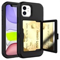 Capa Híbrida com Espelho Secreto & Ranhura para Cartões iPhone 12 Mini - Preto