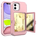 Capa Híbrida com Espelho Secreto & Ranhura para Cartões iPhone 12 Mini - Cor-de-Rosa