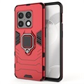 Capa Híbrida com Anilha para OnePlus 10 Pro - Vermelho