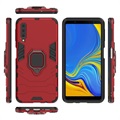 Capa Híbrida com Suporte de Anel Samsung Galaxy A7 (2018) - Vermelho