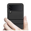 Capa Híbrida Imak Ruiyi para Samsung Galaxy Z Flip4 5G - Fibra de Carbono - Preto