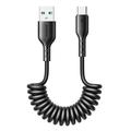 Cabo USB-A para USB-C Joyroom 3A Easy-Travel Coiled Fast-Charge - 1.5m - Preto