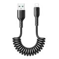 Cabo USB para Lightning em espiral Joyroom Easy-Travel Series - 3A, 1,5 m - Preto
