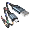 Cabo USB-C Trançado Joyroom JR-N16 - 3A, 1.2m - Cinzento