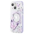 Capa Híbrida para iPhone 14 - Kingxbar Butterfly Shiny - Púrpura