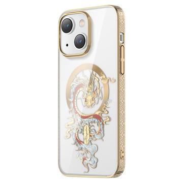 Capa Kingxbar Myth Series para iPhone 14 Plus - Dragão dourado