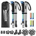 KODENOR 2 PCS Collapsible Trekking Pole Set Para Trekking Camping Viajando Escalada Estilo Curto - Azul
