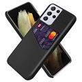 Bolsa KSQ com Compartimento para Cartão para Samsung Galaxy S21 Ultra 5G - Preto