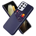 Bolsa KSQ com Compartimento para Cartão para Samsung Galaxy S21 Ultra 5G - Azul