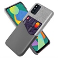 Capa KSQ com Bolso para Cartão para Samsung Galaxy F52 5G - Cinzento