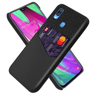 Capa com Bolso para Cartões KSQ para Samsung Galaxy A40 - Preto