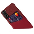 Capa com Porta-Cartões KSQ para Samsung Galaxy S22 5G - Vermelho