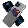 Capa com Bolso de Cartão KSQ para iPhone 13 Pro - Cinzento
