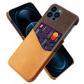 Capa com Porta-Cartões KSQ para iPhone 13 Pro Max - Castanho