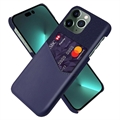 Capa com Porta-Cartões KSQ para iPhone 14 Pro Max - Azul