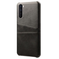 Capa de Plástico Revestida KSQ para OnePlus Nord com Compartimentos para Cartões - Preto