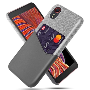 Capa com Porta-Cartões KSQ para Samsung Galaxy Xcover 5 - Cinzento