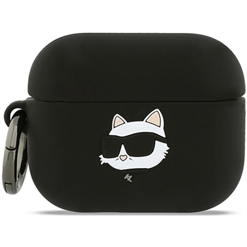 AirPods Pro 3 Capa de silicone 3D Karl Lagerfeld Choupette Head - Preto