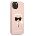 Capa em Silicone Karl Lagerfeld Karl Head para iPhone 13 - Cor-de-Rosa Claro