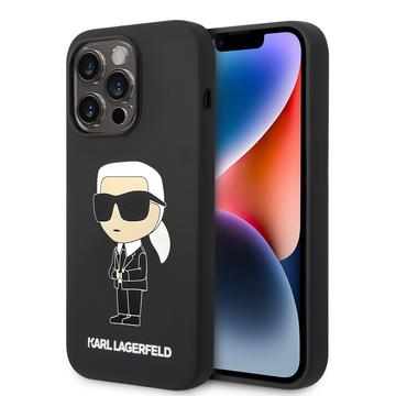 Capa em Silicone Karl Lagerfeld Ikonik para iPhone 15 Pro Max - Preto
