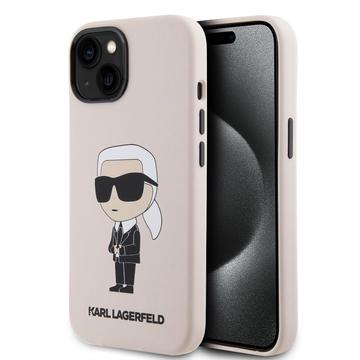 Capa em Silicone Karl Lagerfeld Ikonik para iPhone 15 - Cor-de-Rosa