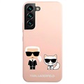 Capa em Silicone Karl Lagerfeld Karl & Choupette para Samsung Galaxy S22+ 5G - Cor-de-Rosa