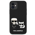 Capa em Silicone Karl Lagerfeld Karl & Choupette para iPhone 13 Mini - Preto