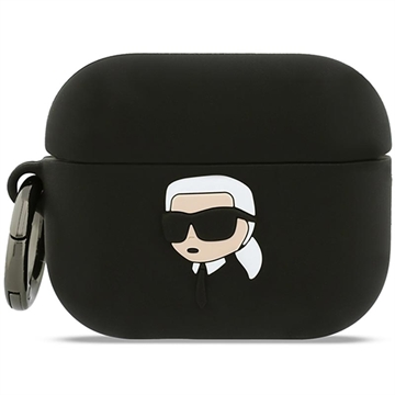 Capa de Silicone Karl Lagerfeld Karl Head 3D para AirPods Pro 3 - Preto