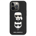 Capa Karl Lagerfeld Saffiano K&C Heads para iPhone 13 Pro - Preto