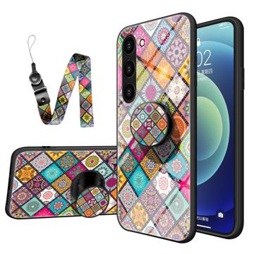 Capa Híbrida Checkered Pattern para Samsung Galaxy S23 5G - Mandala Colorida