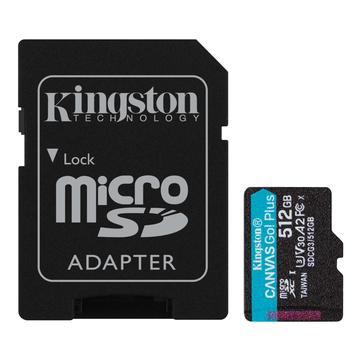 Cartão de memória microSDXC Kingston Canvas Go! Plus microSDXC da Kingston com adaptador SDCG3/512GB