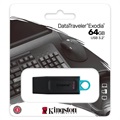 Pen USB Kingston DataTraveler Exodia - 64GB - Verde-Azulado / Preto