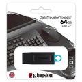 Pen USB Kingston DataTraveler Exodia - 64GB - Verde-Azulado / Preto