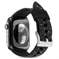 Bracelete Kingxbar Crystal Fabric para Apple Watch 7/SE/6/5/4/3/2/1 - 41mm/40mm/38mm - Preto