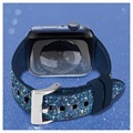 Bracelete Kingxbar Crystal Fabric para Apple Watch 7/SE/6/5/4/3/2/1 - 41mm/40mm/38mm - Azul
