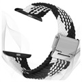 Bracelete de Malha para Apple Watch Series 7/SE/6/5/4/3/2/1 - 45mm/44mm/42mm - Preto / Branco