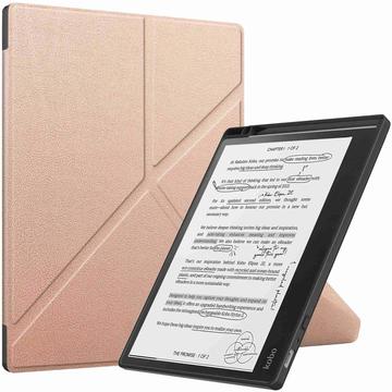 Bolsa Fólio Origami Stand para Kobo Elipsa 2E - Cor-de-Rosa Dourado
