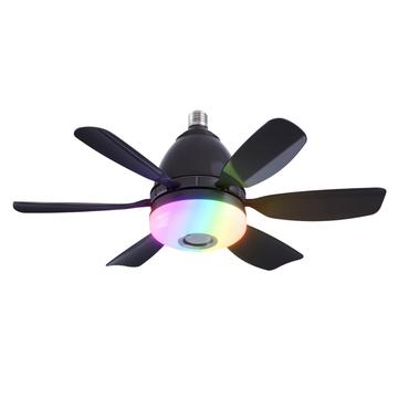 LEC017R Ventilador de teto regulável RGB de 3 velocidades com coluna Bluetooth