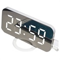 Relógio Despertador LED com Portas Duplas de Carregamento USB EN8813 - Branco
