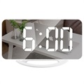 Relógio Despertador Led com Visor Digital e Espelho TS-8201 - Branco