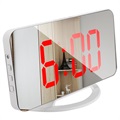 Relógio Despertador Led com Visor Digital e Espelho TS-8201 - Vermelho / Branco