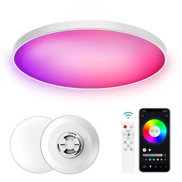 Lâmpada de teto LED ajustável 48W com ficha UE Lâmpada de noite inteligente para sala de estar, cama, sala de jantar, casa - ficha UE