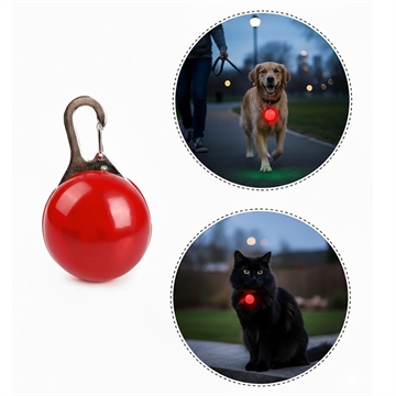 Pingente de coleira LED luminosa para animais de estimação - Luz de segurança anti-perda para cães e gatos - Vermelho