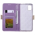 Bolsa tipo Carteira Lace Pattern para Samsung Galaxy A41 - Púrpura
